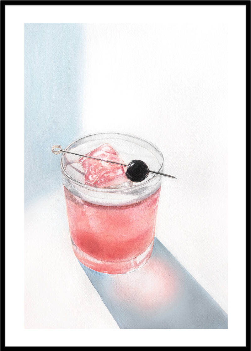 Summer Cherry Sour Cocktail Poster