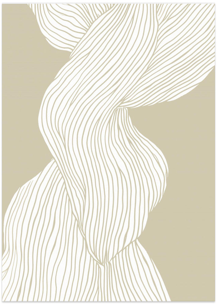 Fibers No.1 Poster av Treechild, white stripes lines and beige background