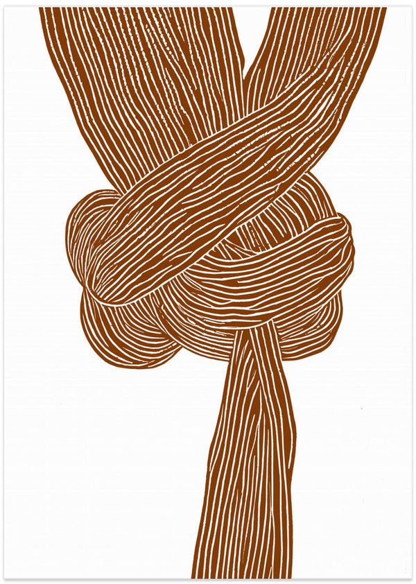 Knots poster No.3 av Treechild, poster space, brown lines