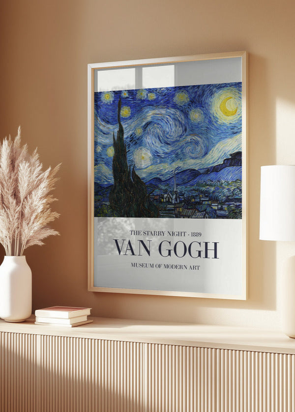 The Starry Night poster, Vincent Van Gogh poster, hall, poster space