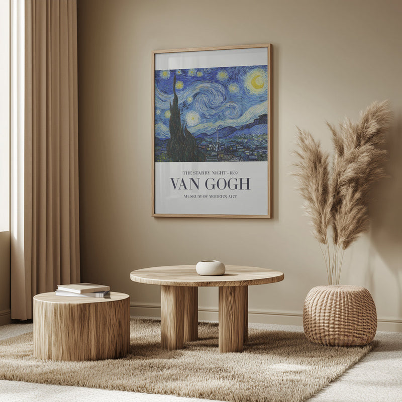 The Starry Night poster, Vincent Van Gogh poster, living room, poster space