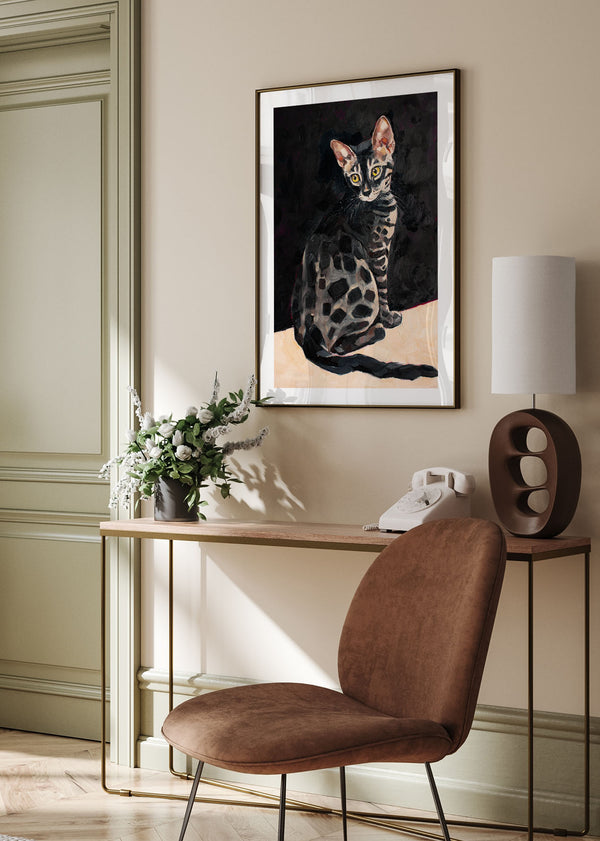 Bengal Midnight Cat Poster