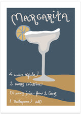 Margarita cocktail drink poster-with margin - by Poster Space