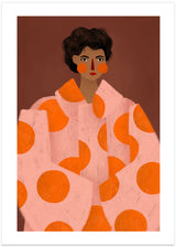 Woman With Orange Dots Poster