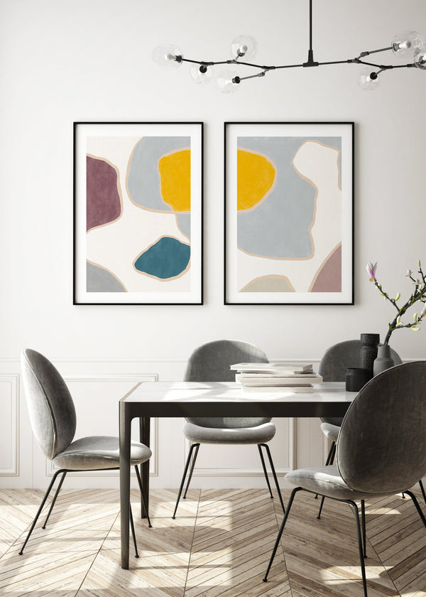 pastel-perfect-pair-gallerywall-abstract posters, poster space