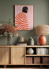 The Woman With the Orange Stripes Poster