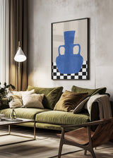Azure Vase Chess Board Poster