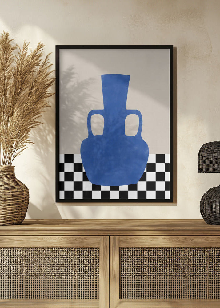 Azure Vase Chess Board Poster