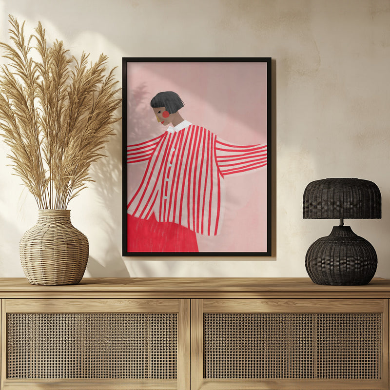 The Woman With the Red Stripes Poster