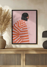The Woman With the Orange Stripes Poster