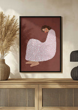 The Woman With the Pink Flowers Poster