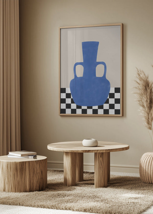 Azure Vase Chess Board Poster