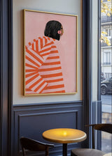 The Woman With the Orange Stripes Poster