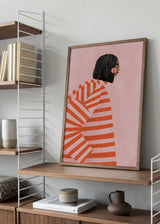The Woman With the Orange Stripes Poster