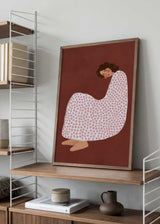 The Woman With the Pink Flowers Poster