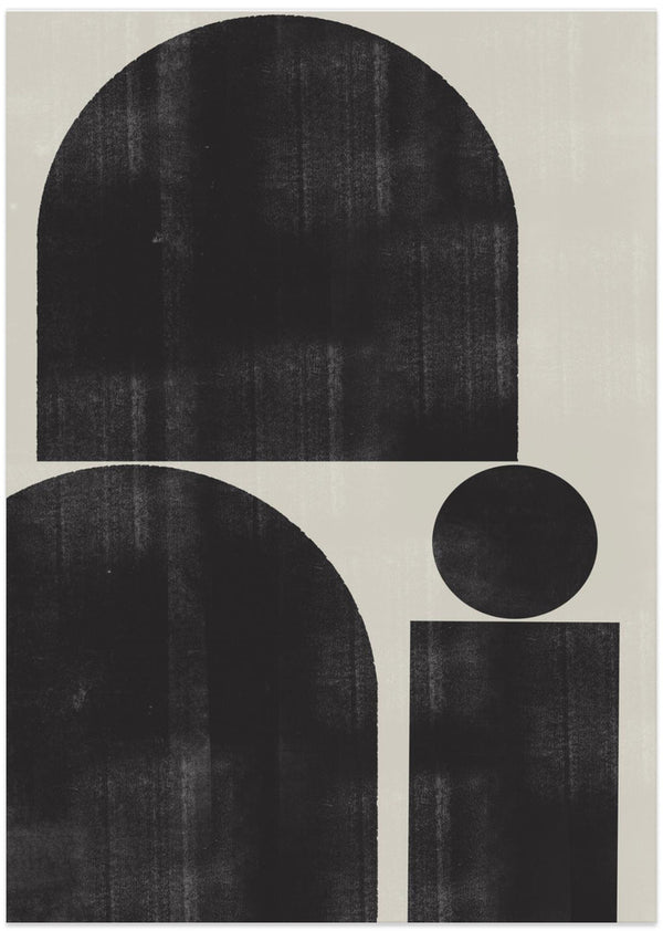 black and grey shapes poster space