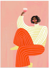 The Woman With The Glass Of Wine Poster