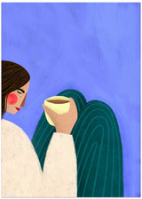 Sipping Coffee Poster