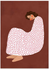 The Woman With the Pink Flowers Poster