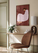 The Woman With the Pink Flowers Poster