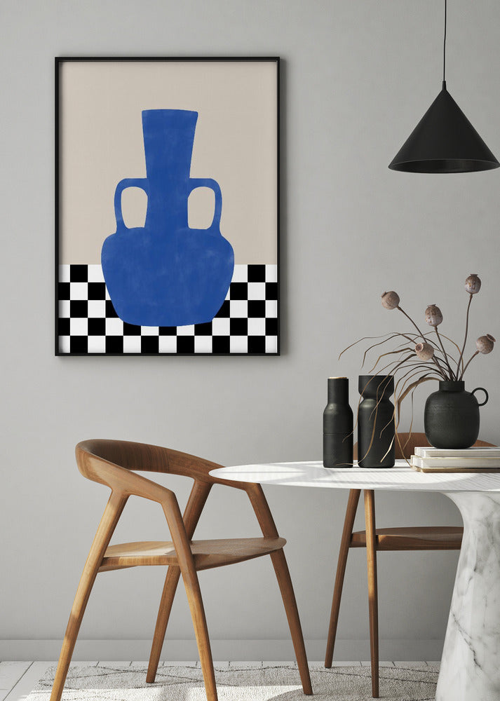 Azure Vase Chess Board Poster