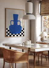 Azure Vase Chess Board Poster