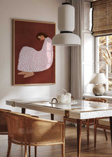 The Woman With the Pink Flowers Poster