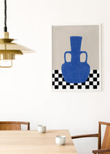 Azure Vase Chess Board Poster