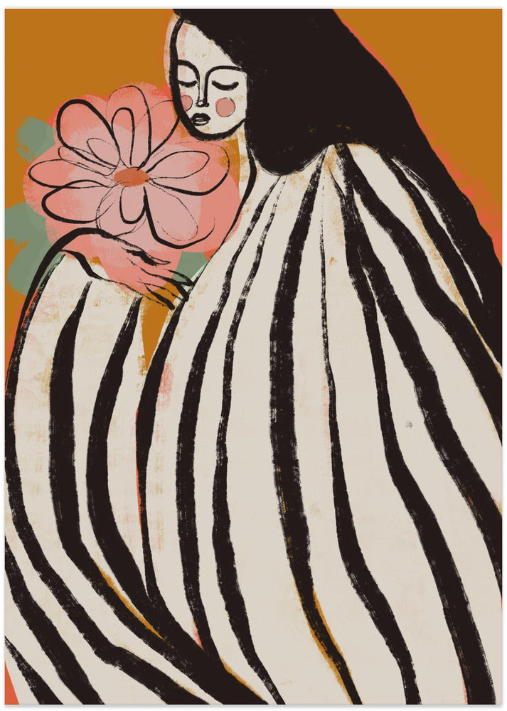 woman with white stripes poster