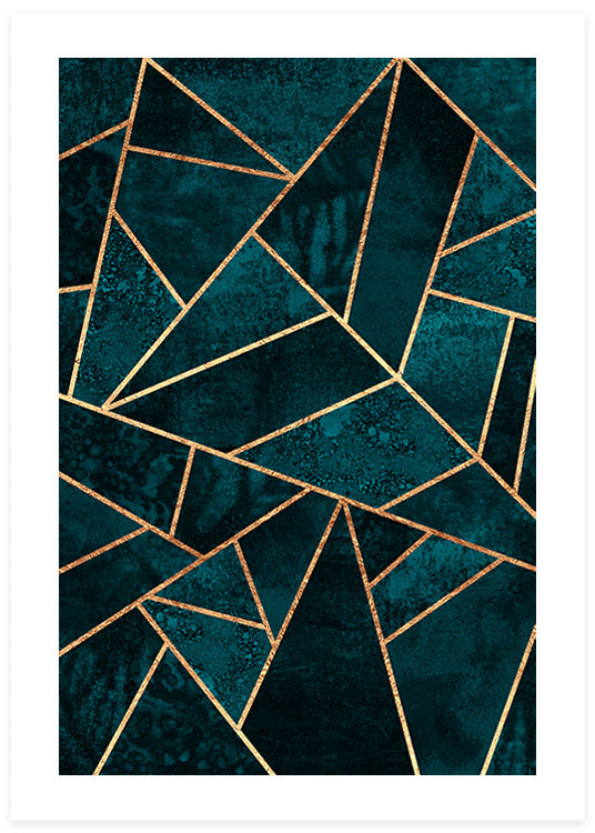 Deep Teal Stone Poster