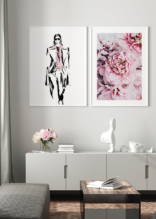 Pink Blush Peonies Poster